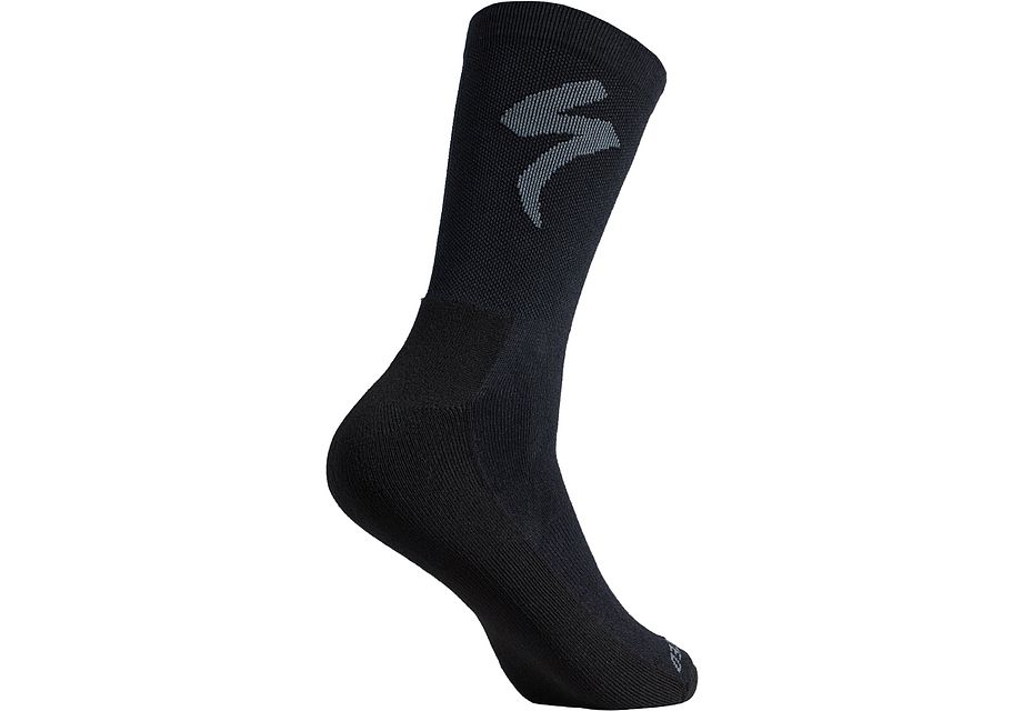 primaloft-lightweight-tall-logo-socks-black